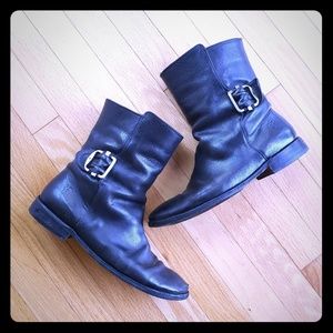 Frye Leather Buckle Boot with Vibram soles